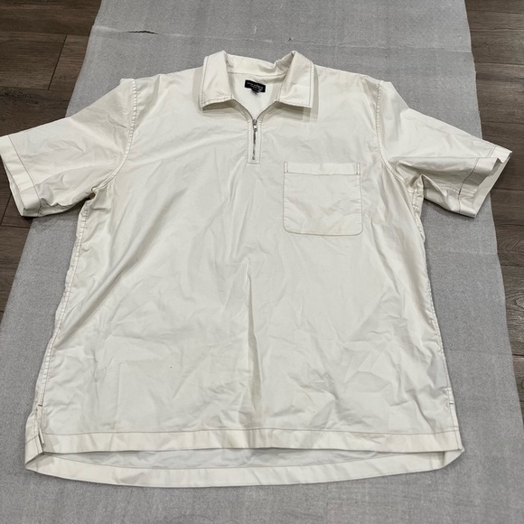 [2XL]Club Monaco Standard Fit 1/4 Zip Cotton Blend S/S Popover Shirt - Picture 3 of 12
